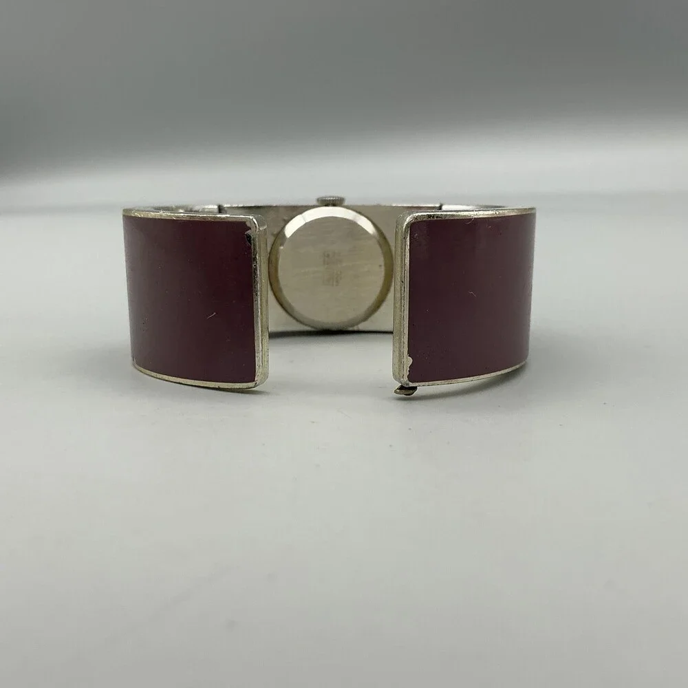 Vintage Baroness Womens Watch 23mm Enamel Cuff Manual NON WWORKING For Parts